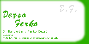 dezso ferko business card